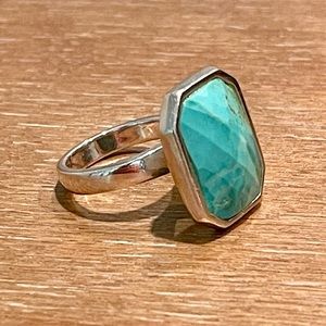 Barse NWOT genuine turquoise faceted sterling silver ring size 6.75